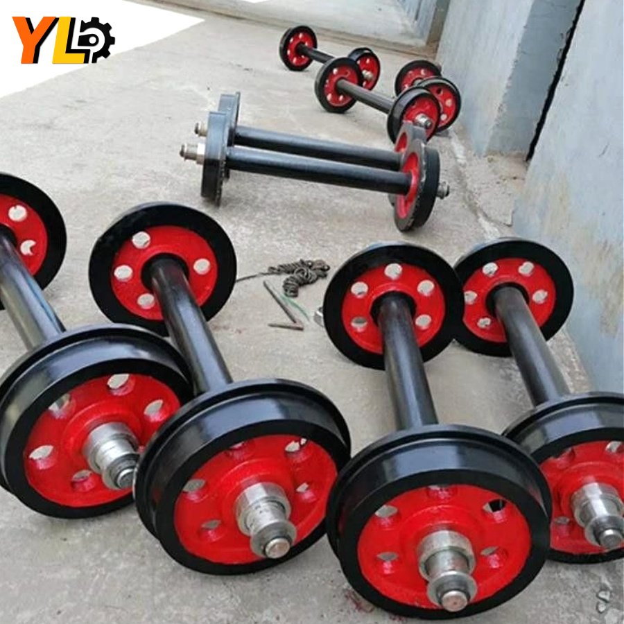 Cast steel Ore Cart Mining Coal Mine Cart Wheels Set