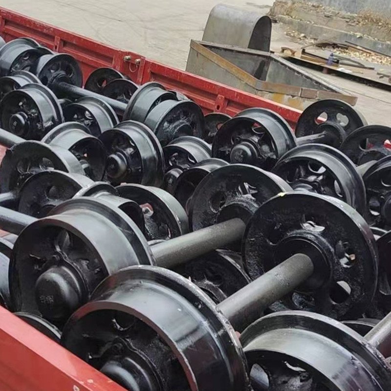 Cast steel Ore Cart Mining Coal Mine Cart Wheels Set - Image 10