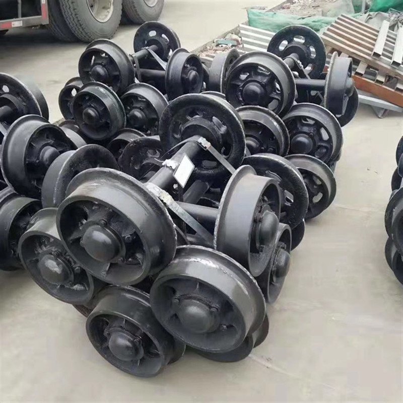 Cast steel Ore Cart Mining Coal Mine Cart Wheels Set - Image 11