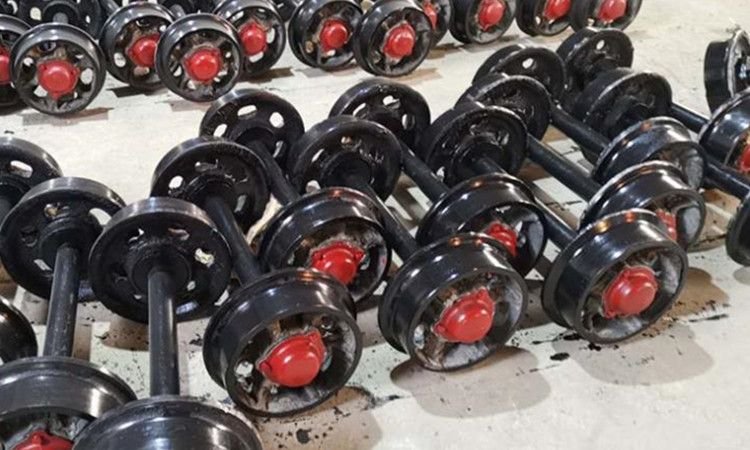 Cast steel Ore Cart Mining Coal Mine Cart Wheels Set - Image 6